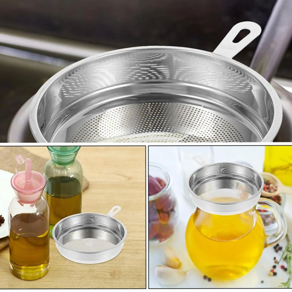 Stainless Steel Frying Oil Filter Mesh Strainer | Kitchen Sieve Mesh Oil Filter Strainer Qme