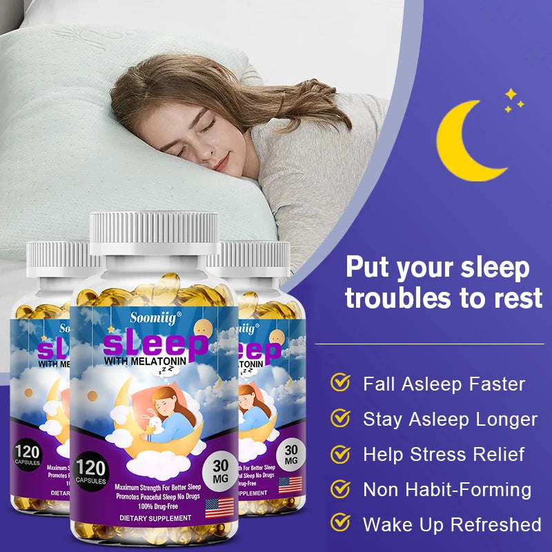 SOOMIIG Melatonin 30mg Capsules – Circadian & Sleep Support Melatonin Supplement Qst