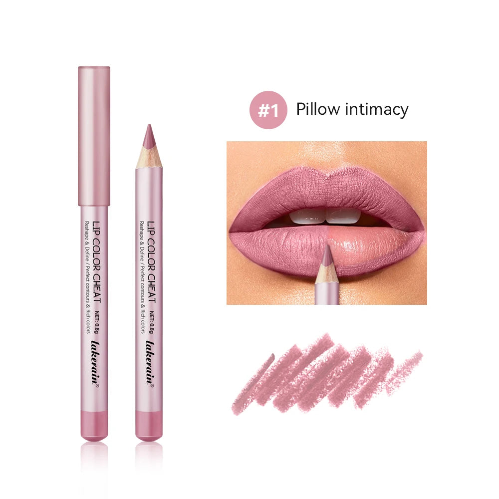 Lakerain 4-Color Waterproof Matte Lipliner Pencil – Long-Lasting Lip Liner Pencil Qst 01