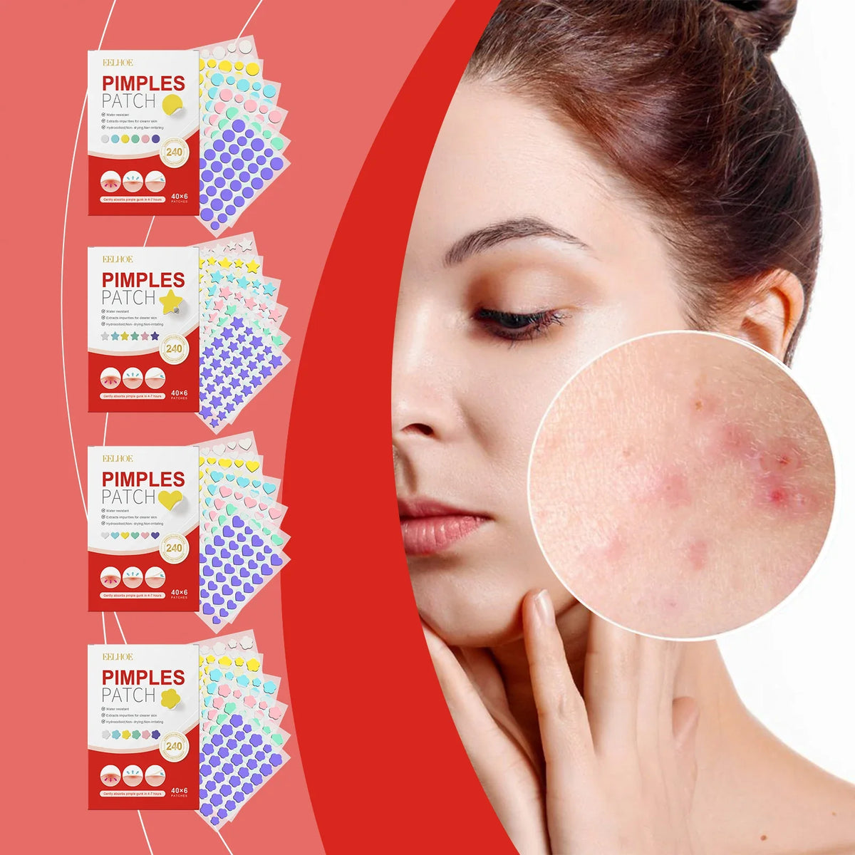 Salicylic Acid Pimple Patches – Colorful Heart Flower Star | Qme Pimple Patches Qme