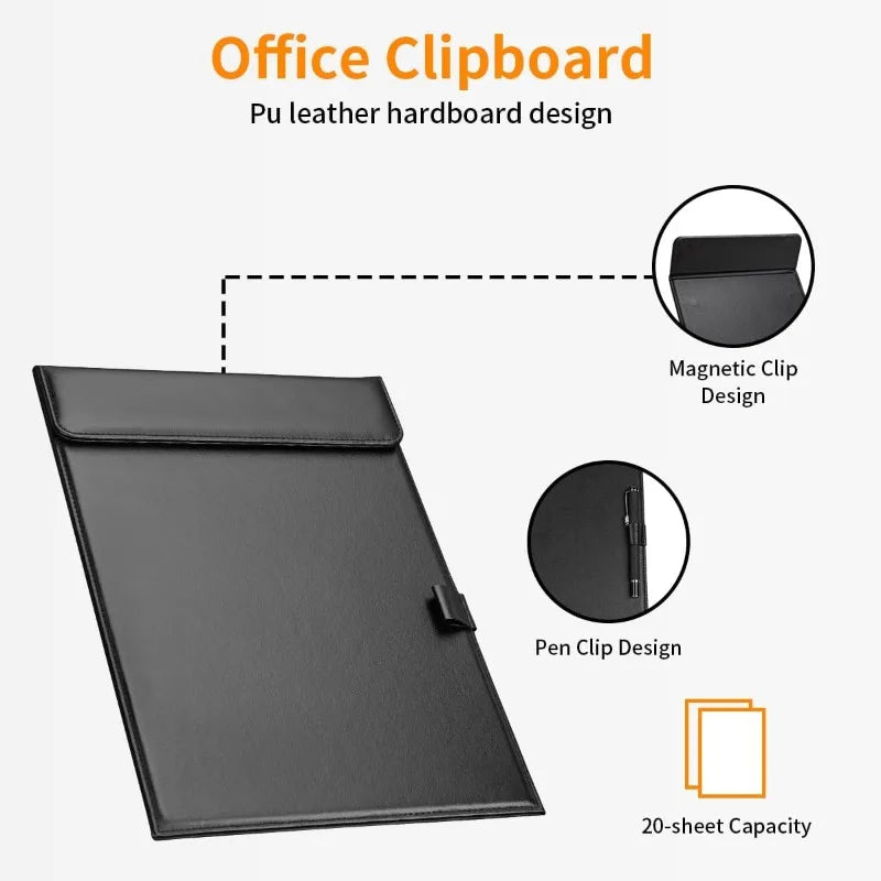 A4 PU Leather Clipboard Folder & Document Holder Clipboard Folder Qme