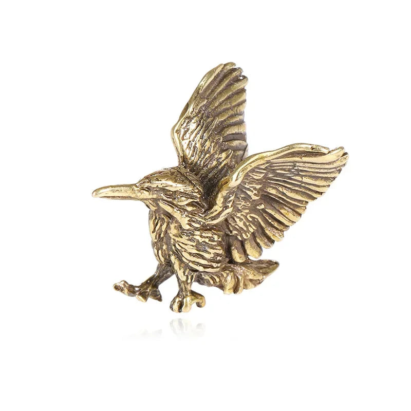 Brass Mini Eagle Sculpture – Opening Wing Bird Art Décor Bird Art Sculpture Qme