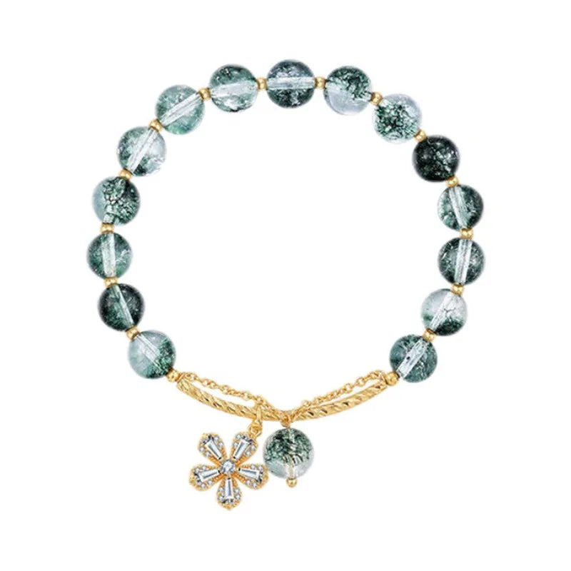 Cherry Blossom Green Ghost Lucky Crystal Bracelet Crystal Bracelet Qme