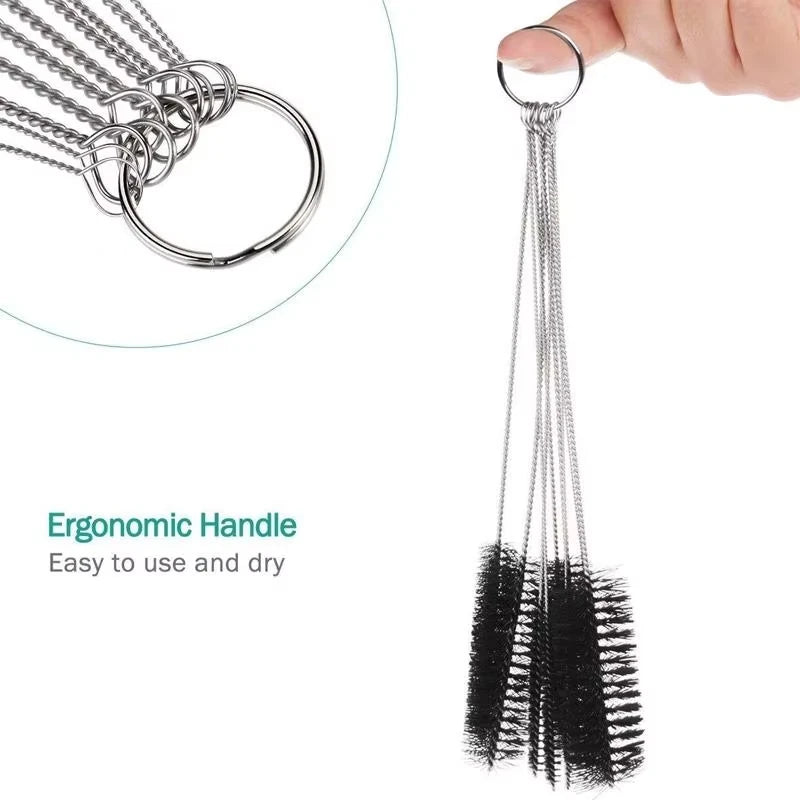 10-Piece Stainless Steel Straw & Pipe Cleaning Brush Set Cleaning Brush Set Qst
