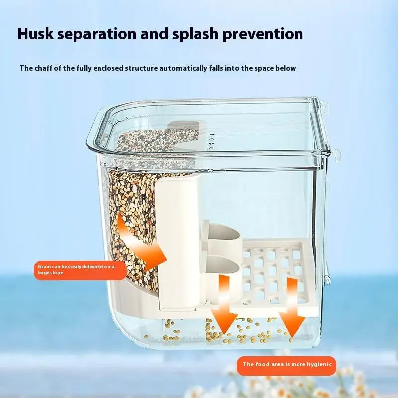 Automatic Bird Feeder Transparent Double Slot Hanging Cage Automatic Bird Feeder Qst