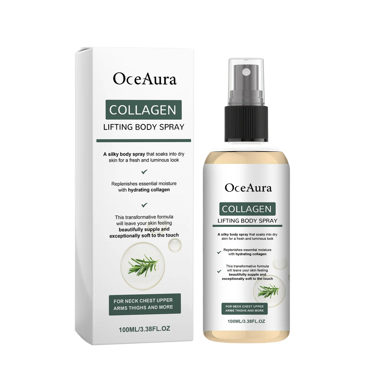 OceAura Collagen Body Oil – Firming & Moisturizing Skin Oil Collagen Body Oil Qst 100ml boxed