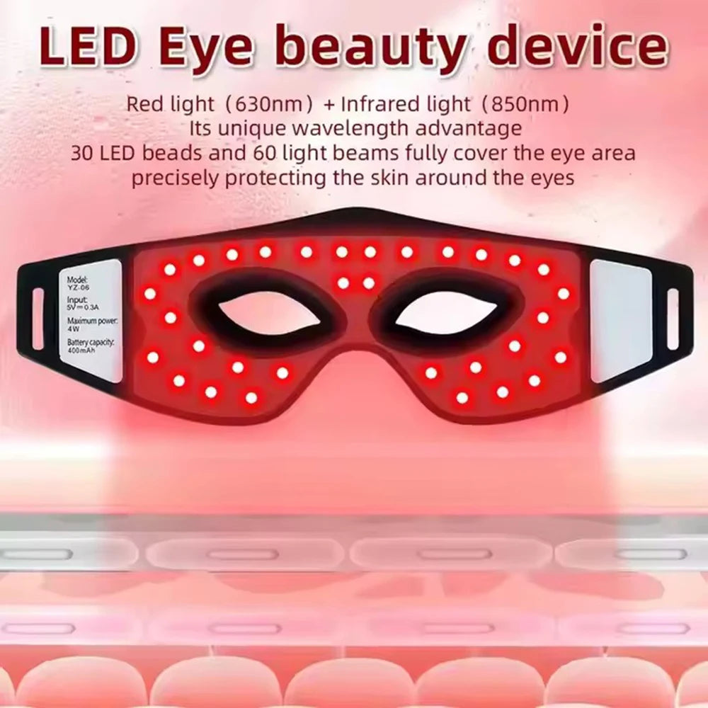 Vilnason LED Eye Mask – 630nm & 850nm Red Light Therapy Device LED Light Therapy Mask Qst