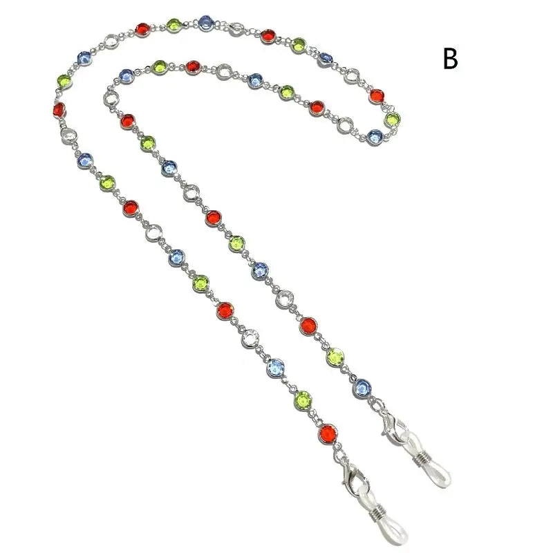 Rhinestone Eyeglass Chain – Beaded Sunglass Lanyard Jewelry Eyeglass Chain Qst B