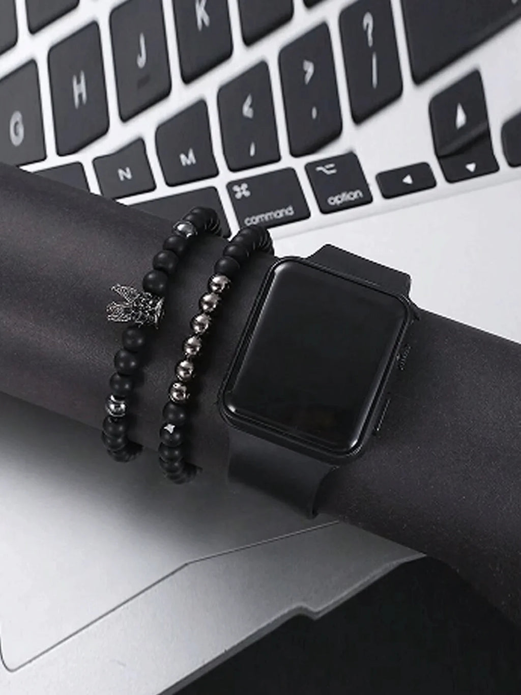 Women's 3-Piece Quartz Watch Set – Elegant Casual Style Women's Watch Set Qme black No