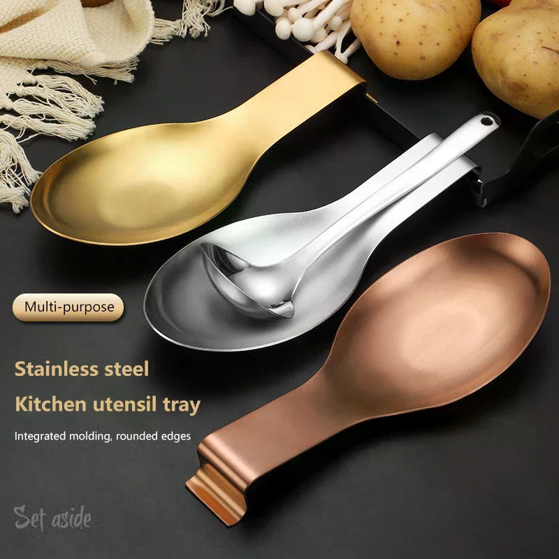 Fish Shape Stainless Steel Spoon Rest & Utensil Holder Spoon Rest Qme