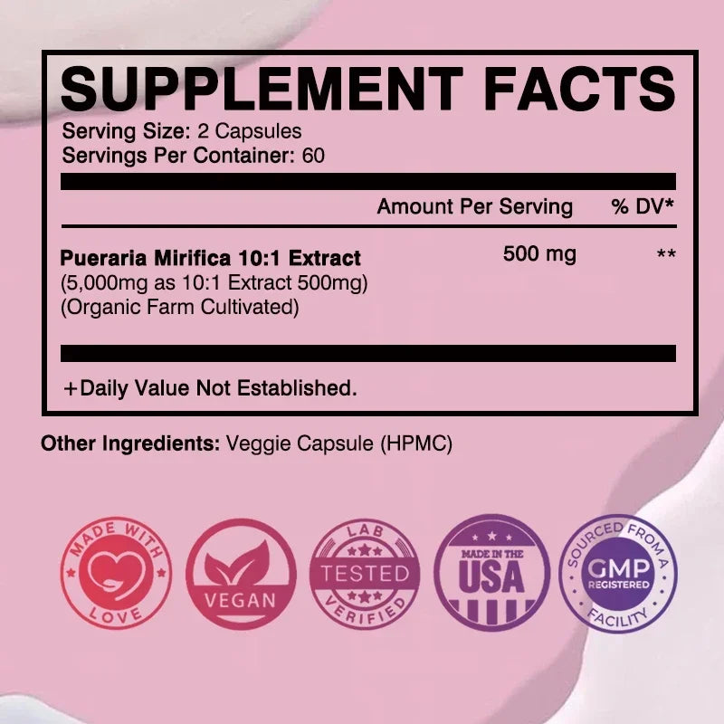 Pueraria Mirifica Capsules – Herbal Skin & Wellness Supplement Herbal Supplement Qst