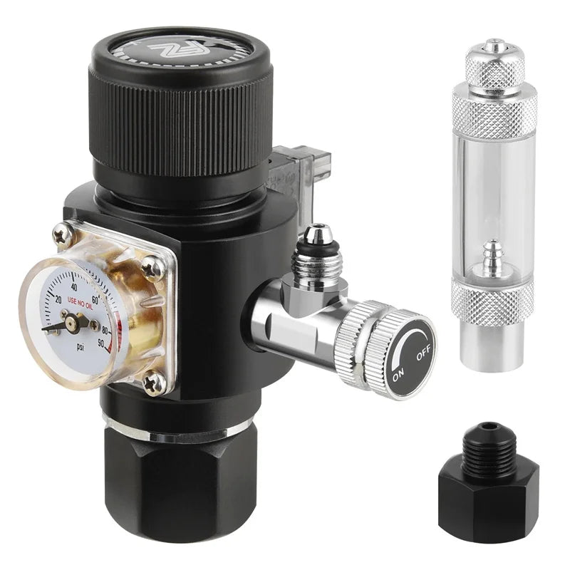 Fzone Mini Dual Stage CO2 Regulator Aquarium Solenoid Valve CO2 Aquarium Regulator Qme CGA320