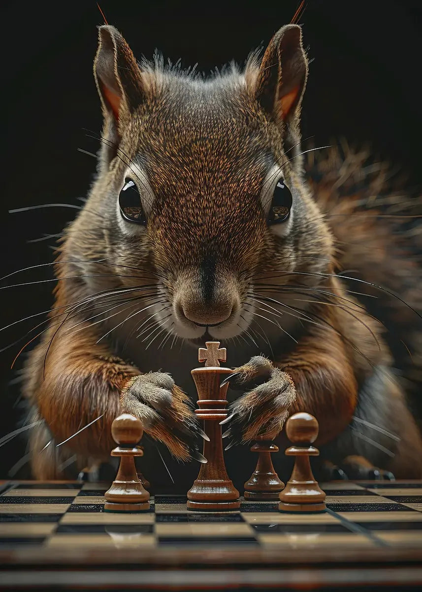 Wild Animals Chess Canvas Wall Art Poster – Tiger Lion Bear Canvas Wall Art Qst xx-9 20x30cm Unframed