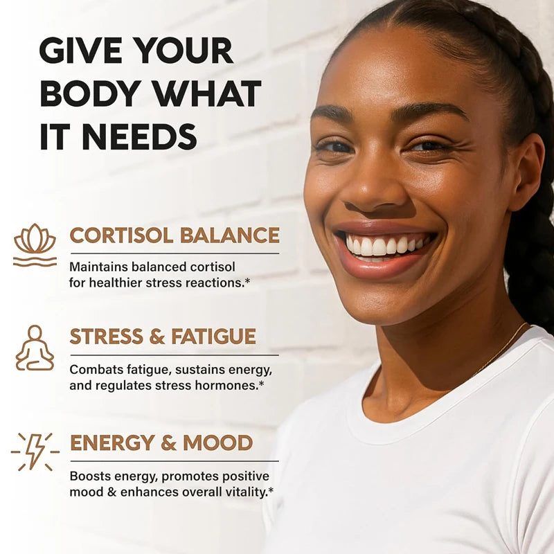 Cortisol Support Supplement – Ashwagandha, Rhodiola & L-Theanine Adaptogen Supplement Qst