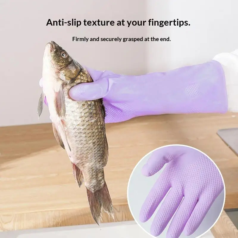 Reusable Latex Dish Gloves – Kitchen, Laundry & Gardening Cleaning Gloves Qst