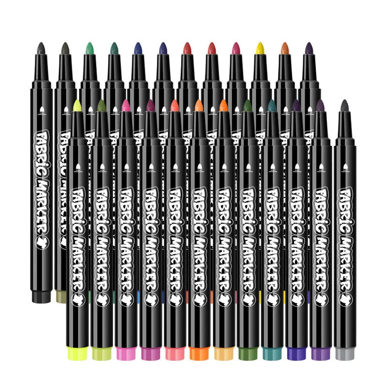 36pc Waterproof Permanent Fabric Marker Pens – DIY Art Set Fabric Marker Set Qme