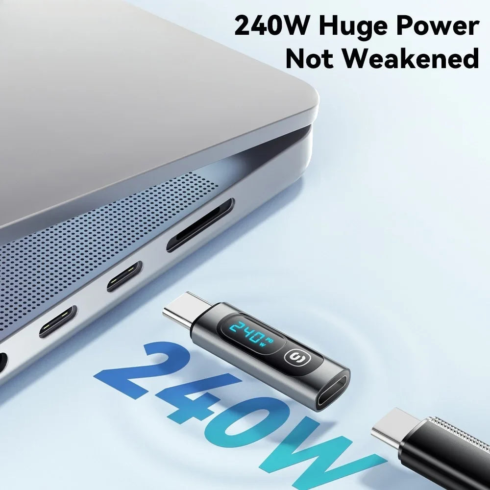 USB-C 240W OTG Adapter Fast Charging & Digital Display USB-C Charging Adapter Qme