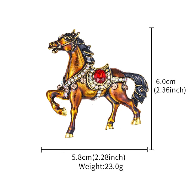 Zodiac Horse Kitten Brooch – Alloy Animal Corsage Pin Animal Brooch Pin Qst A12