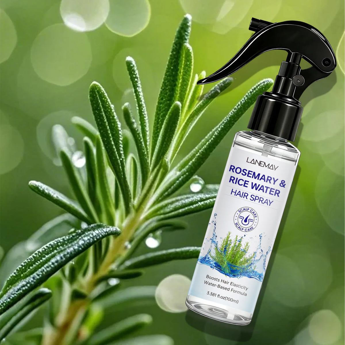 Rosemary & Rice Water Hair Spray – Hydrating Leave-In Mist Leave-In Hair Spray Qst