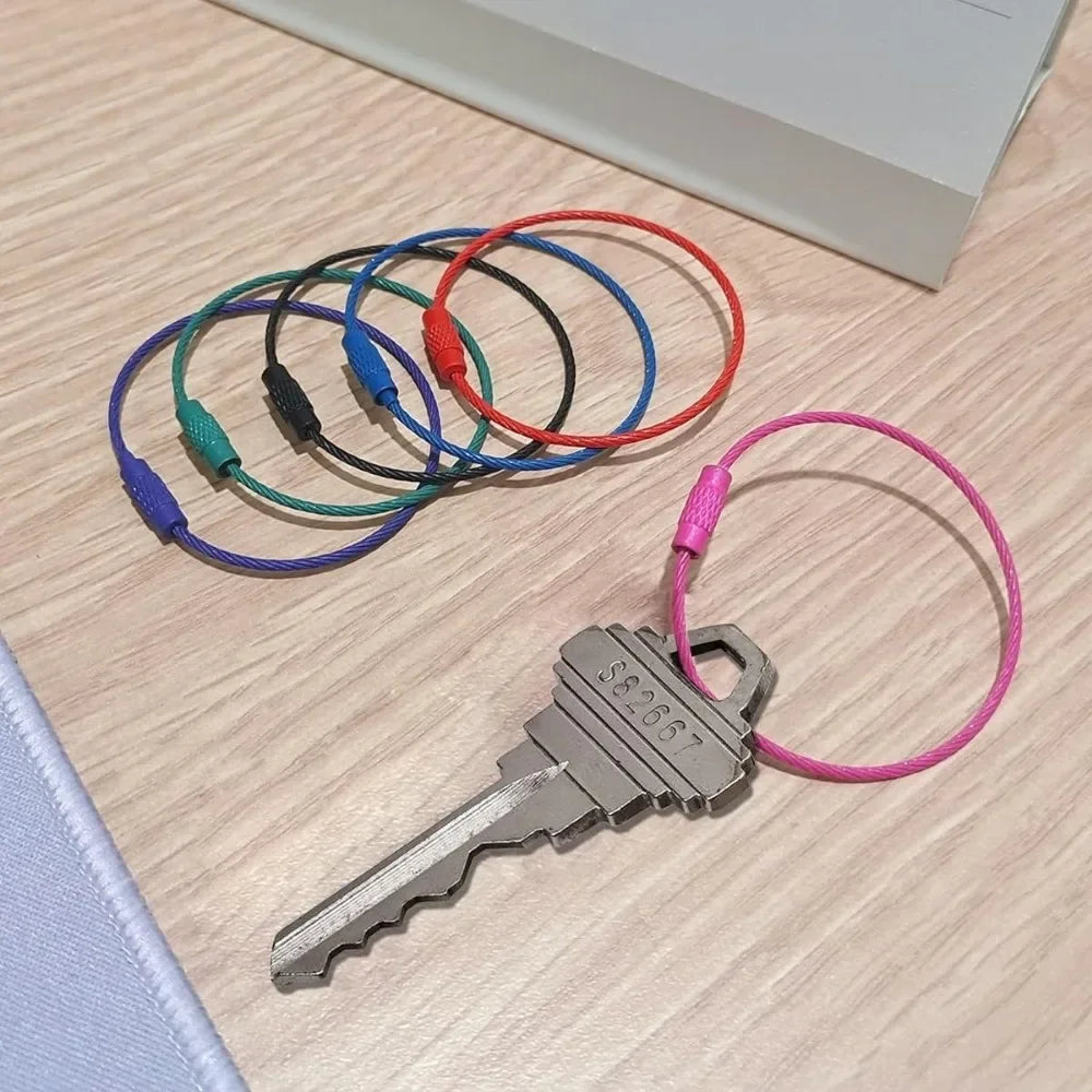 Steel Wire Keychain Cable Loops Multi-Color | 10–100 Pack Wire Keychain Loops Qme