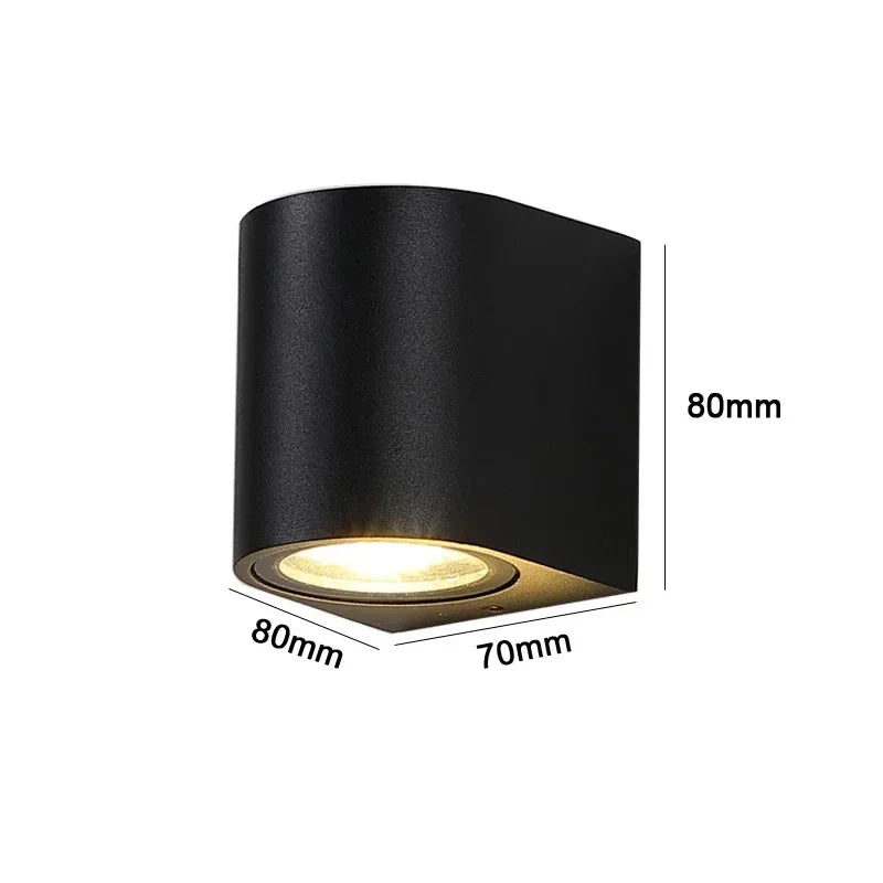 5W Outdoor IP65 LED Wall Sconce – Waterproof Porch Garden Light Outdoor Wall Sconce Qme Warm white Black-5W