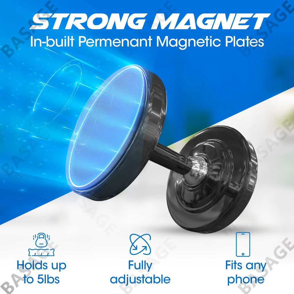 Dual Magnetic Gym Phone Holder – Strong 360° Mount Magnetic Phone Mount Qme