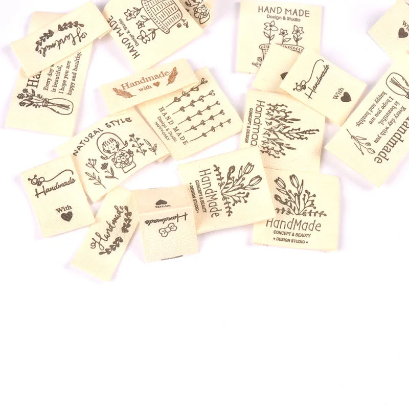 Vintage Handmade Fabric Labels – Soft Cloth DIY Sewing Tags Fabric Sewing Labels Qme