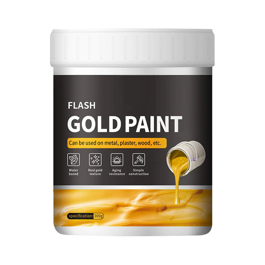 Liquid Gold Foil Paint – Non-Fading Metallic Paint for Wood & Plaster Metallic Craft Paint Qme