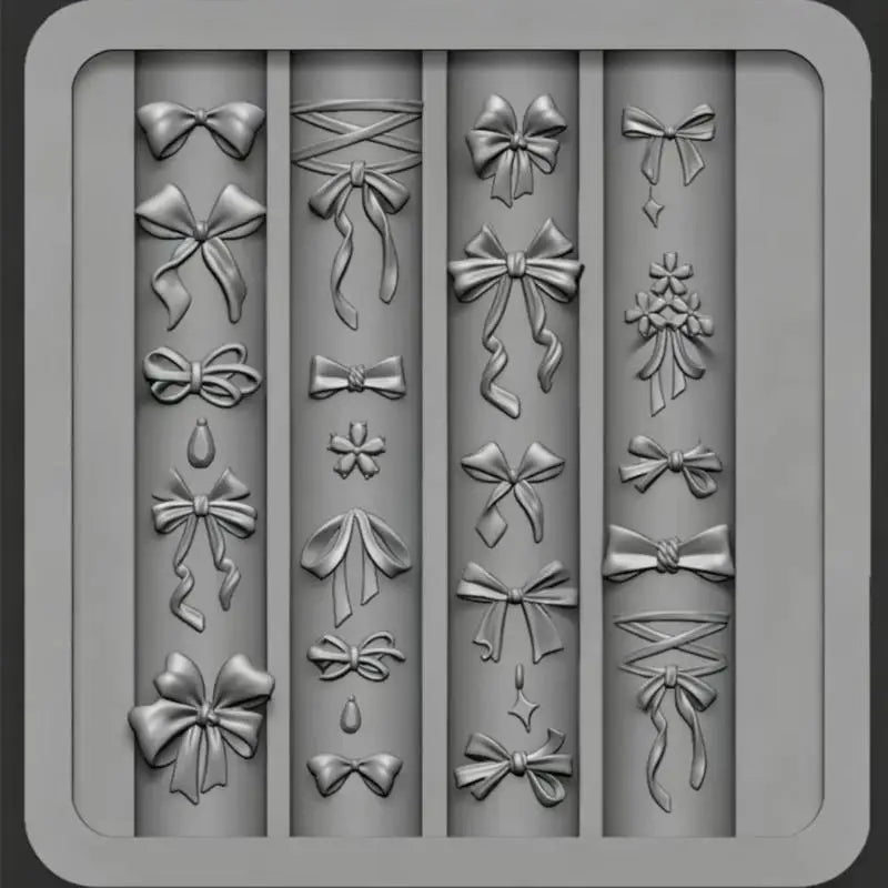 3D Bow Silicone Nail Art Mold – Reusable DIY Manicure Tool Nail Art Mold Qst A3