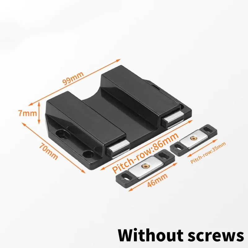 Magnetic Push-to-Open Cabinet Latches | Door & Drawer Closer Cabinet Door Latch Qme Double Door-Black