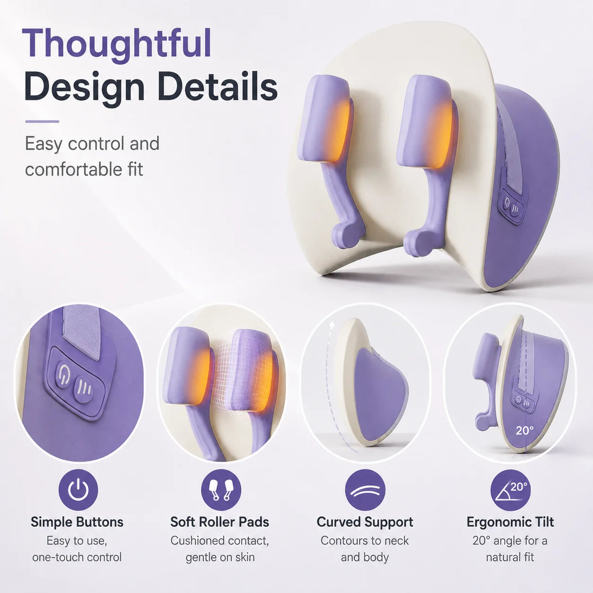 PAQIN Smart Clamping Massage Pillow – Neck, Back & Waist Roller Massage Pillow Qst