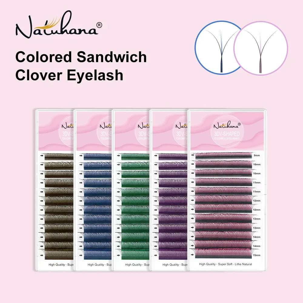 NATUHANA 3D W Shape Premade Volume Fan Lash Extensions Volume Lash Extensions Qme