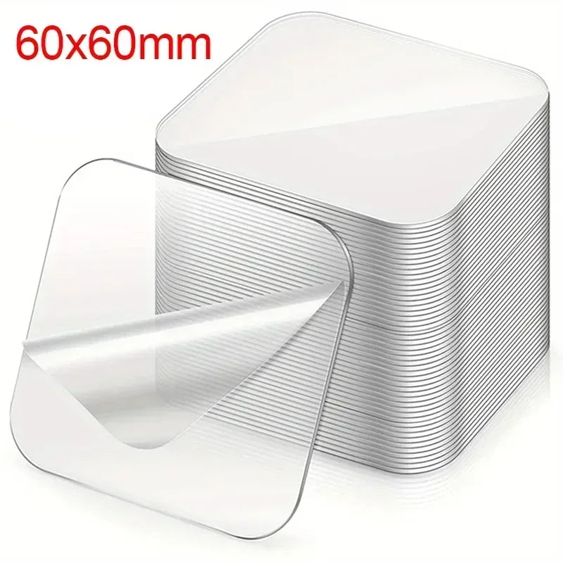Double Sided Nano Adhesive Tape – Clear, Reusable & Waterproof Nano Adhesive Tape Qme 60x60mm 5PCS