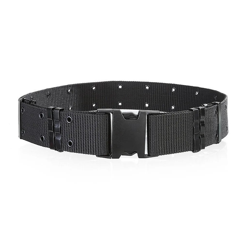 Tactical Military Wide Nylon Belt – Quick Release Buckle Tactical Nylon Belt Qme Black