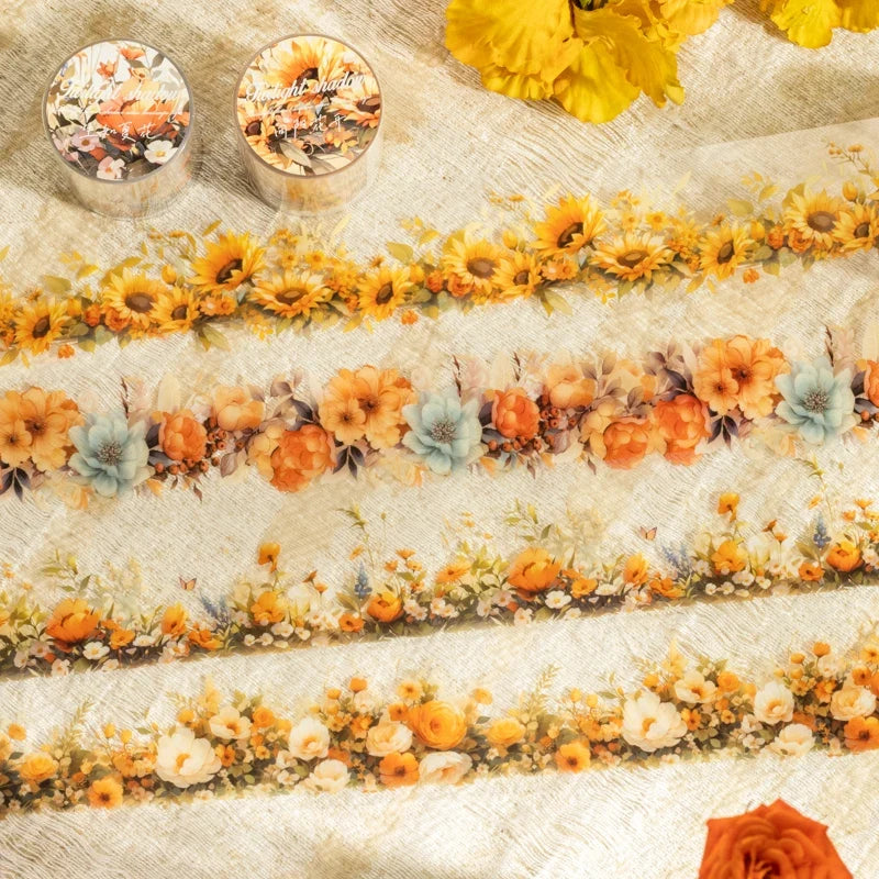 Flower PET Decorative Tape – Junk Journal & Scrapbooking Decorative Craft Tape Qme