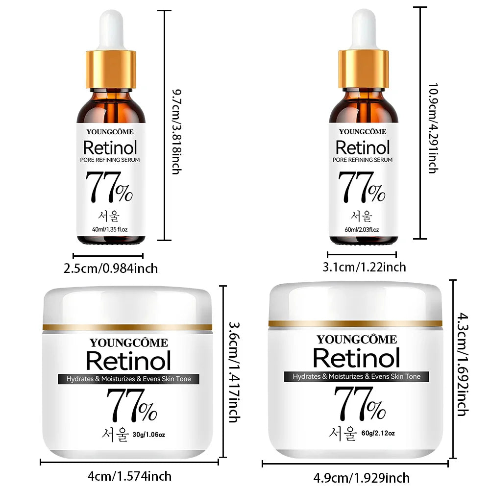 YOUNGCOME Retinol Firming Facial Serum Cream Set – Anti-Aging Facial Serum Cream Set Qst 30g 40ml
