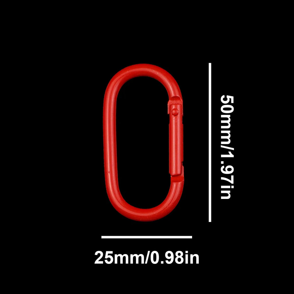 Colorful Oval Spring Carabiners 25x50mm Zinc Alloy Keychain Clips Carabiner Keychain Clips Qme