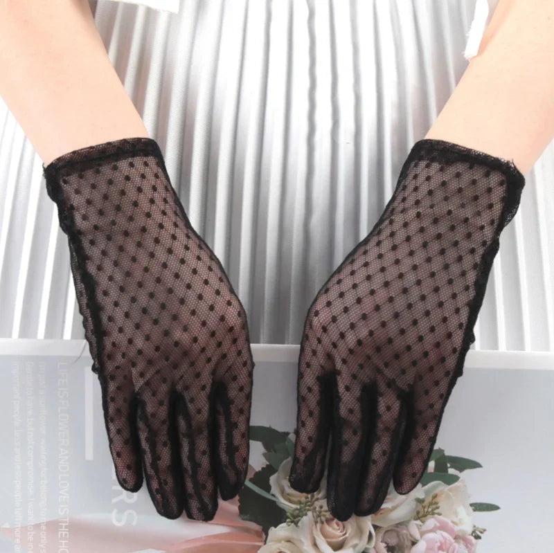 Women's Vintage Sheer Lace Gloves | UV Protection Driving Lace Fashion Gloves Qme