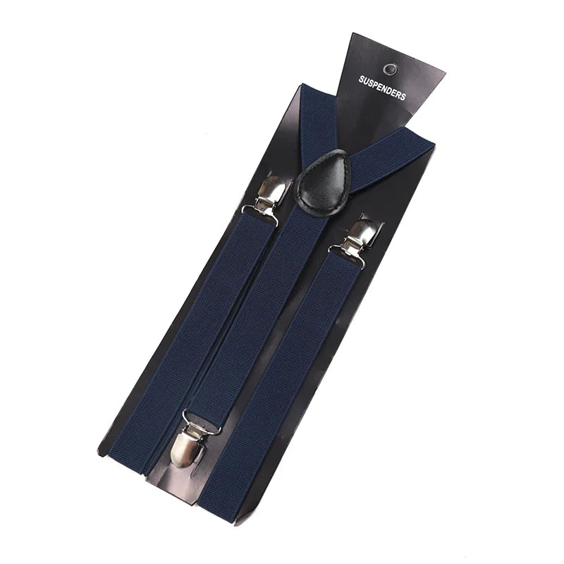 Unisex Elastic Leather Suspenders Braces – 26 Colors Suspenders & Braces Qme