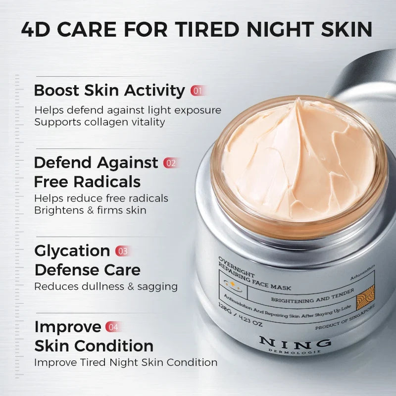 Astaxanthin Night Mask – Brightening, Firming & Moisturizing Overnight Face Mask Qme