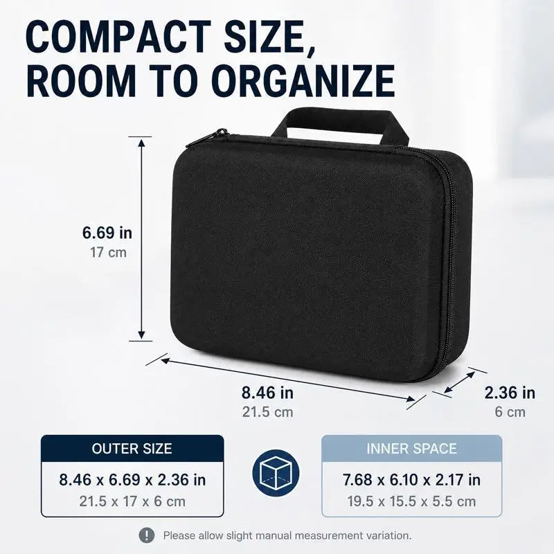 EVA Zipper Storage Case – Portable Travel Protective Box Travel Storage Case Qme black