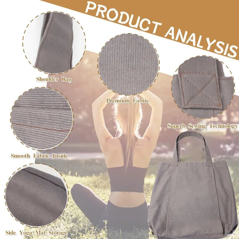 Crossbody Yoga Mat Backpack | Padded Straps & Canvas Yoga Mat Backpack Qme