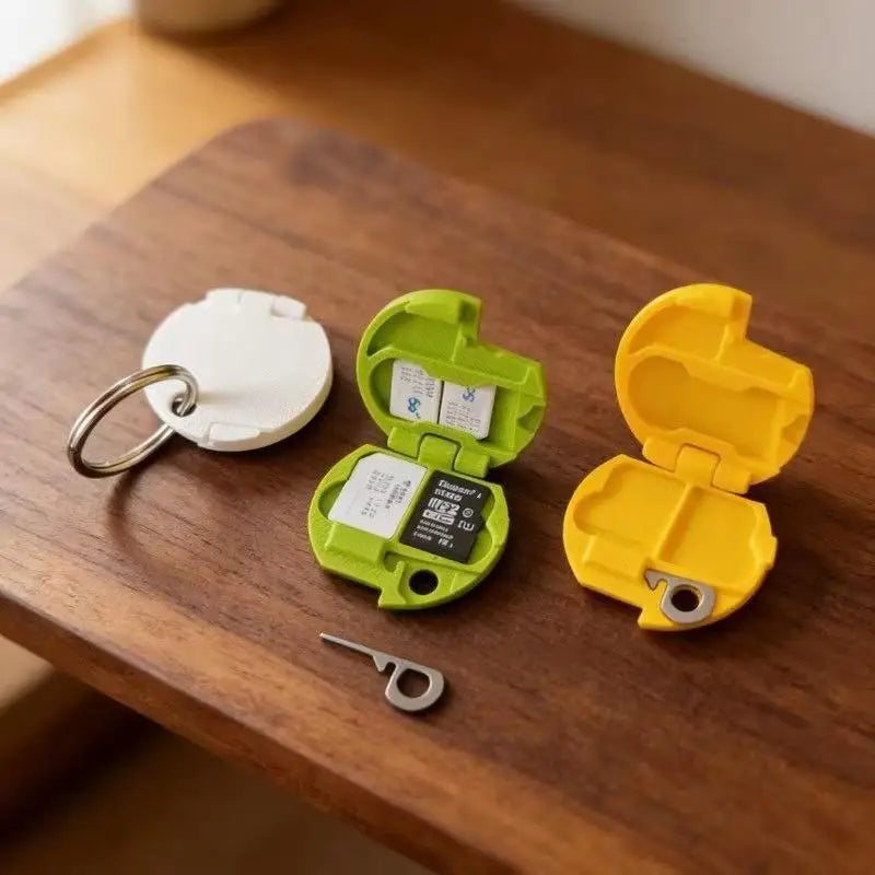 SIM & TF Memory Card Holder Case with Eject Pin | Qme Memory Card Case Qme
