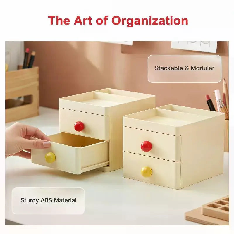 Desktop Drawer Storage Cabinet – Desk Organizer & Stationery Box Desktop Drawer Organizer Qme