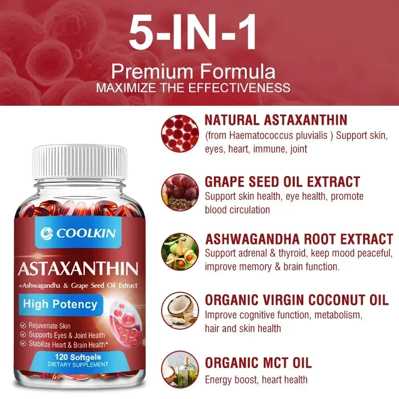 Astaxanthin 24mg Softgels – Skin, Eye & Joint Antioxidant Antioxidant Supplement Qst