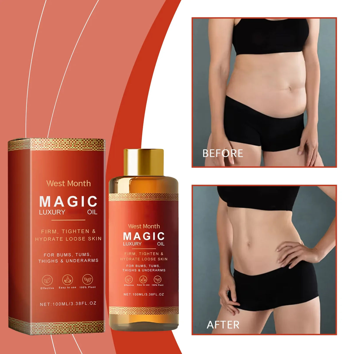 WEST MONTH Firming Body Oil – Moisturizing & Lifting 100ml Firming Body Oil Qst