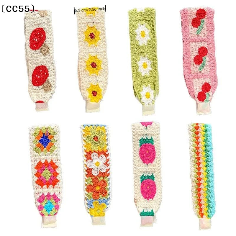 Knitted Flower Print Headband for Women – Colorful Hair Band Knitted Hair Headband Qst
