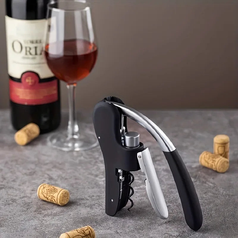 Wine Corkscrew Lever Push Bottle Opener – Gift for Wine Lovers Wine Corkscrew Opener Qme