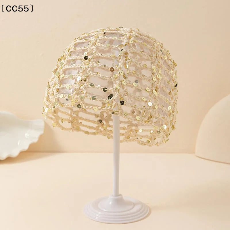 Y2K Glitter Sequined Knit Beanie Hat – Shiny Street Style Knit Beanie Hat Qst