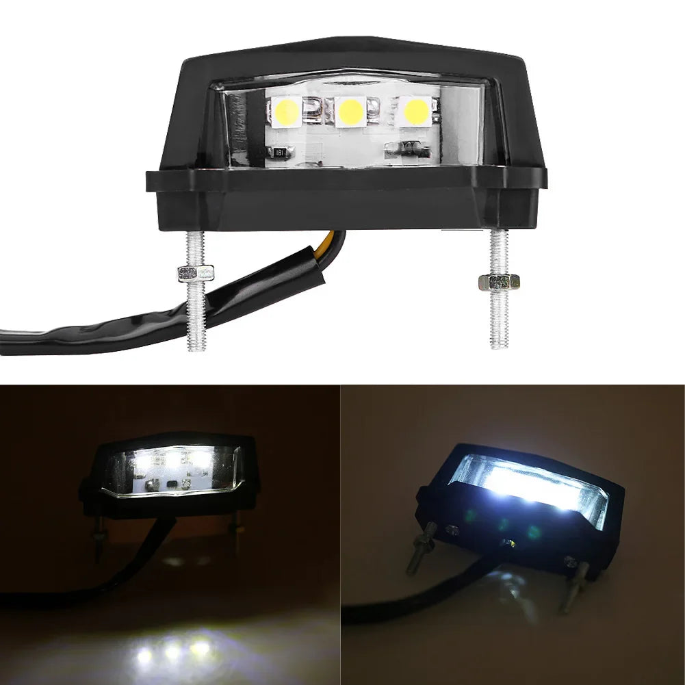 LED Motorcycle License Plate Light 12V Rear Tail Lamp – Black Motorcycle Tail Light Qme